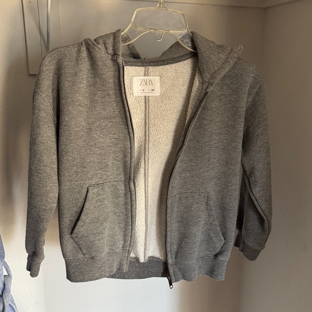 Zara Heather Gray Hoodie boys size 8